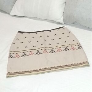 Madewell cream geometric festival Boho miniskirt size 00